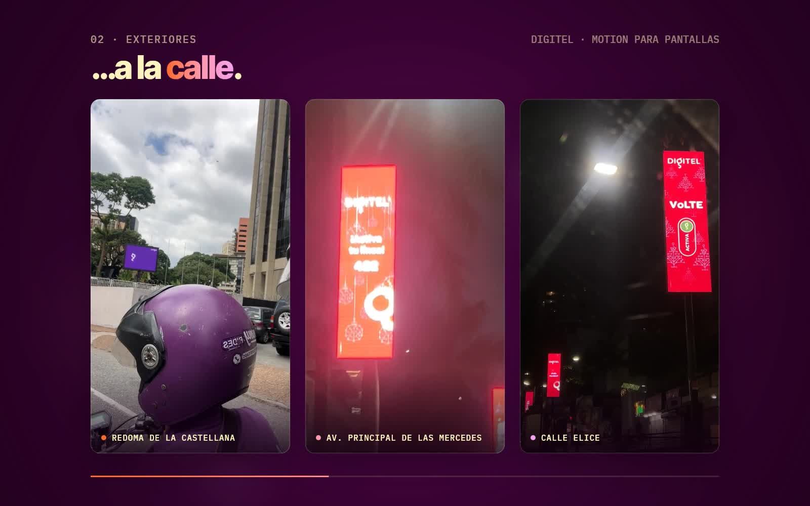 Animaciones de Vanta en pantallas publicitarias de las calles de Caracas